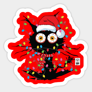 Funny Christmas Cat Sticker